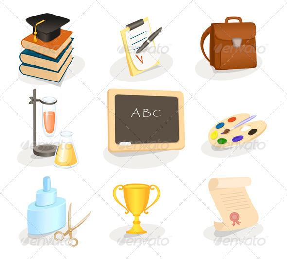 School and education icon set