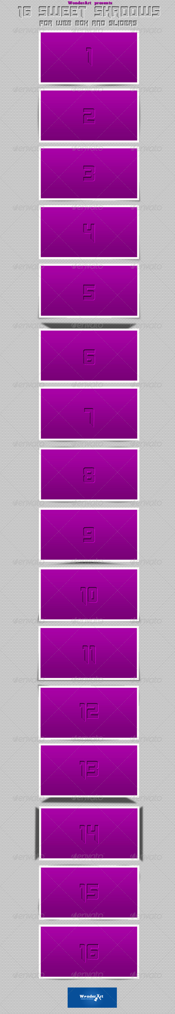 Realistic Shadows pack - 3 - Sweet Shadows - Miscellaneous Web Elements