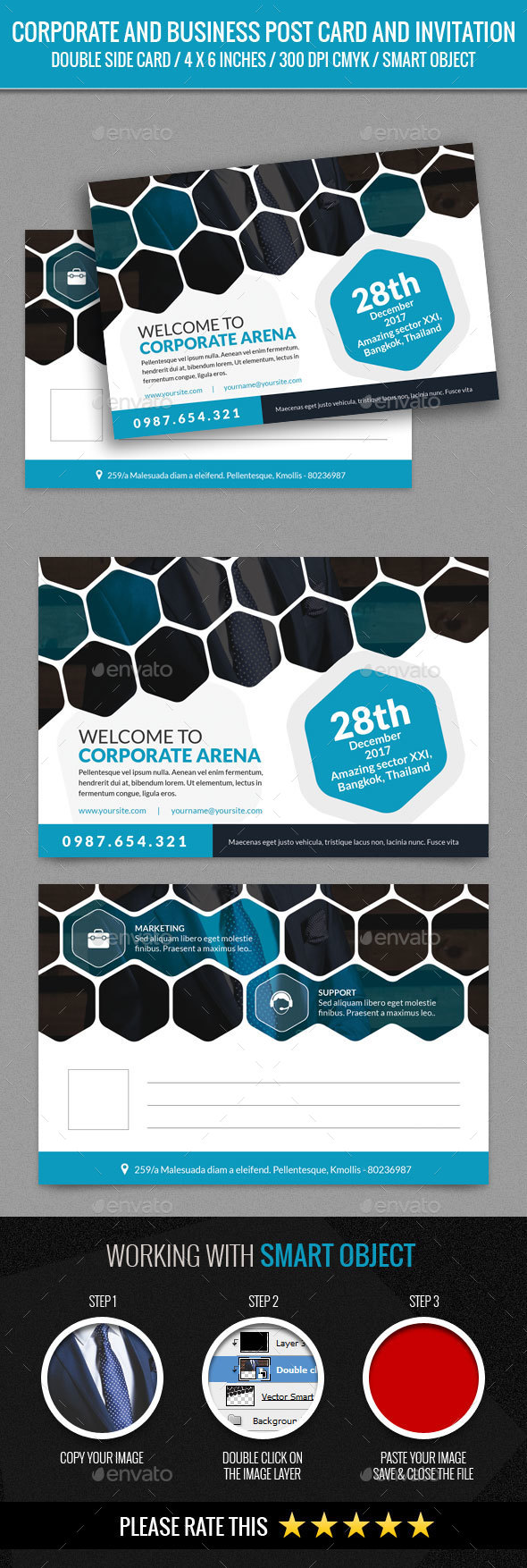 Corporate and Business Post Card Template - Cards & Invites Print Templates