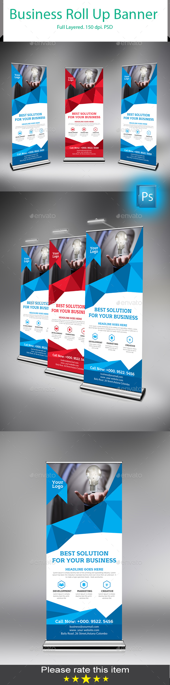 Business Roll-Up Banners - Signage Print Templates