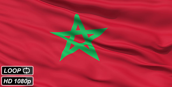 Waving national flag of Morocco