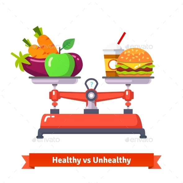 Healthy Versus Unhealthy Food - Food Objects
