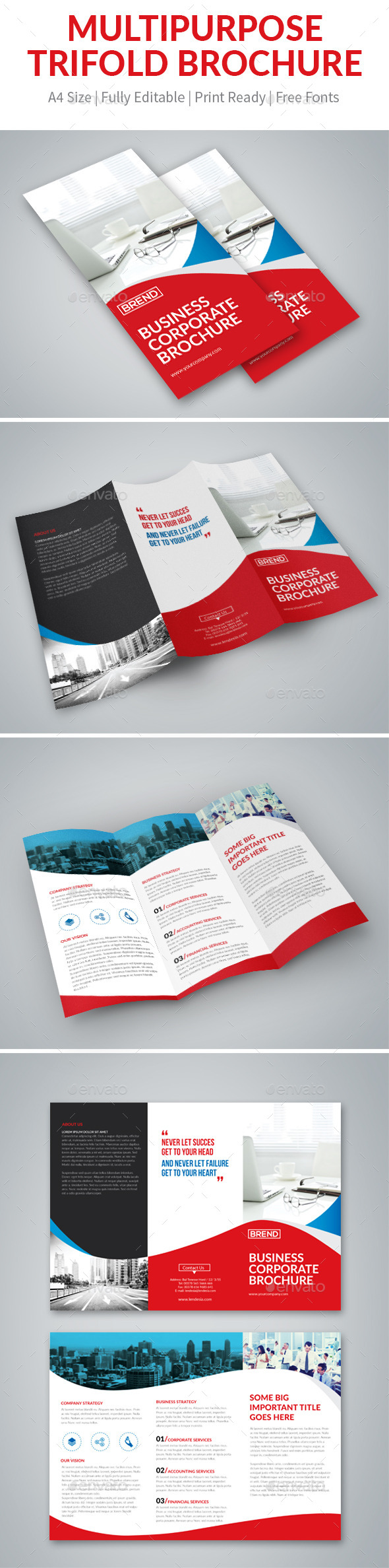 Business Trifold Brochure - Brochures Print Templates