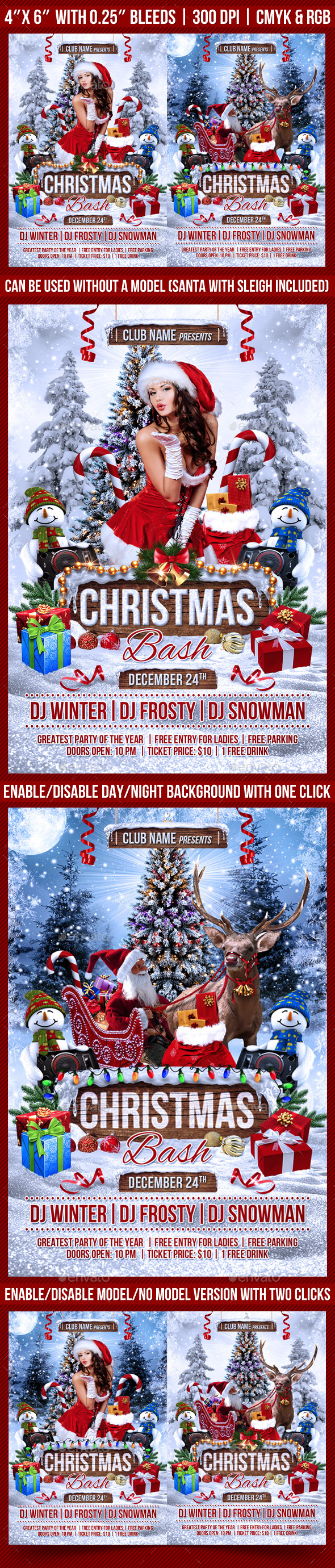 Christmas Bash Flyer - Clubs & Parties Events