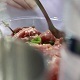 Cook Stirs the Meat on the Plate - VideoHive Item for Sale