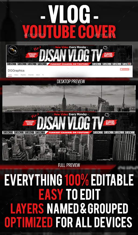 Vlog YouTube Cover - YouTube Social Media