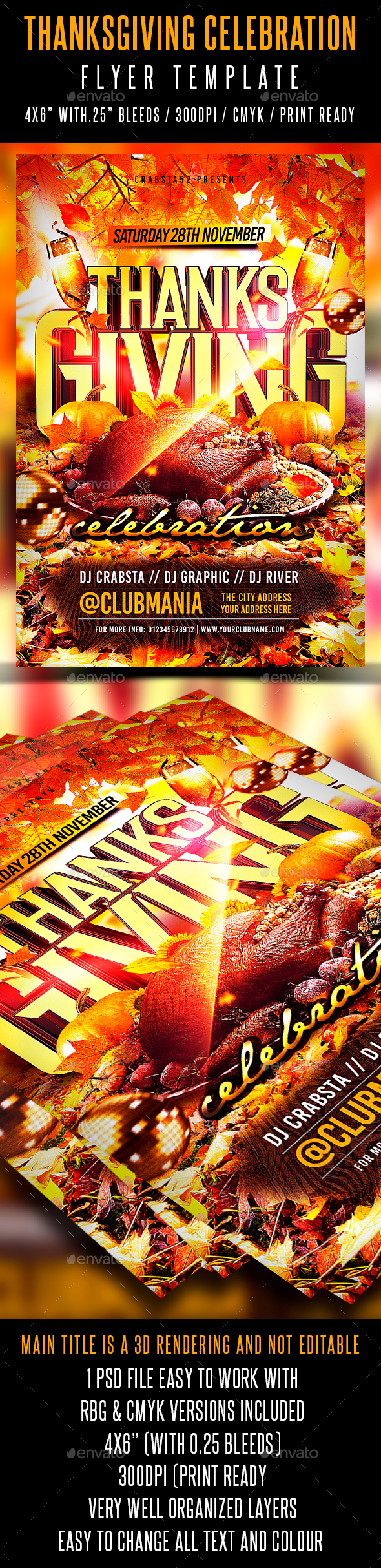 Thanksgiving Celebration Flyer Template - Events Flyers