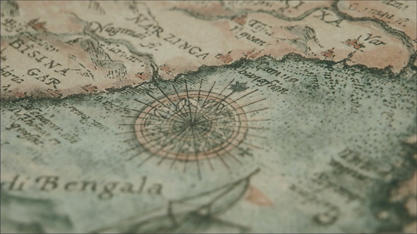 The Old Kind of Map with the Location of Bengala