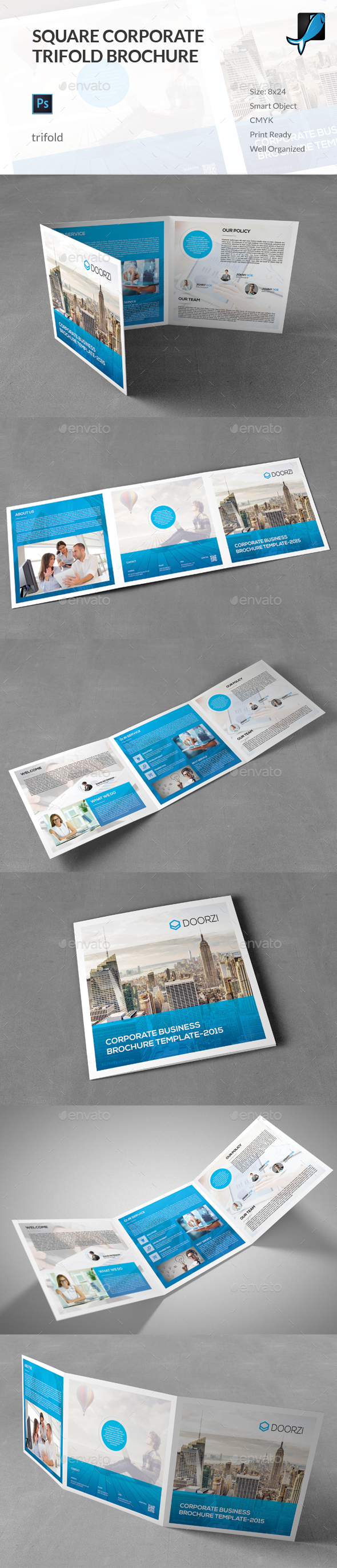 Square Corporate Trifold Brochure - Corporate Brochures