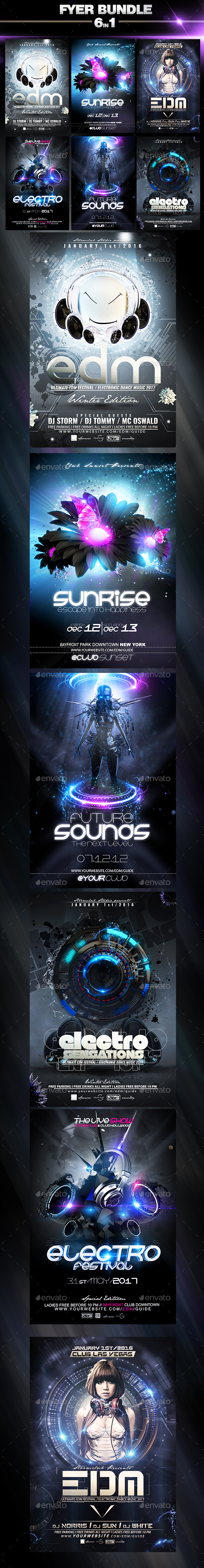 Party Flyer Electro Bundle V3 - Events Flyers