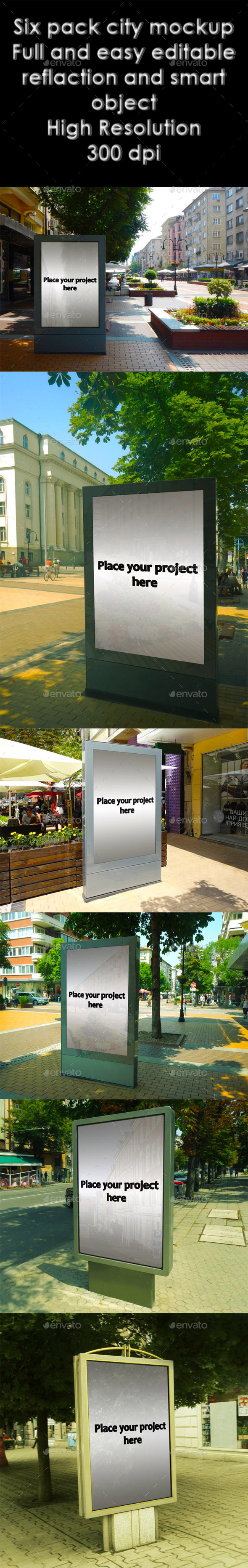 Six Pack City Mockups - Product Mock-Ups Graphics