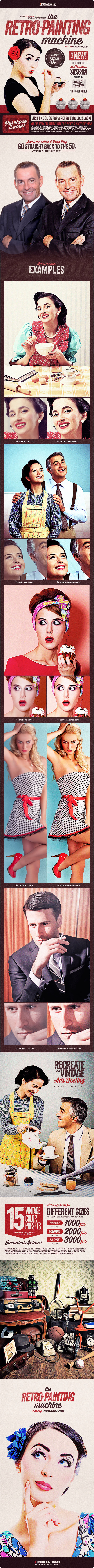 Retro Painting Machine - Vintage Effect Action - Photo Effects Actions