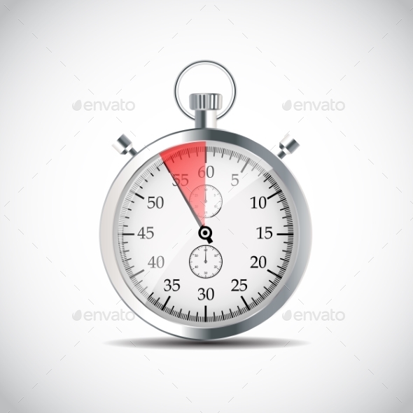 Realistic Stopwatch Illustraion - Web Technology