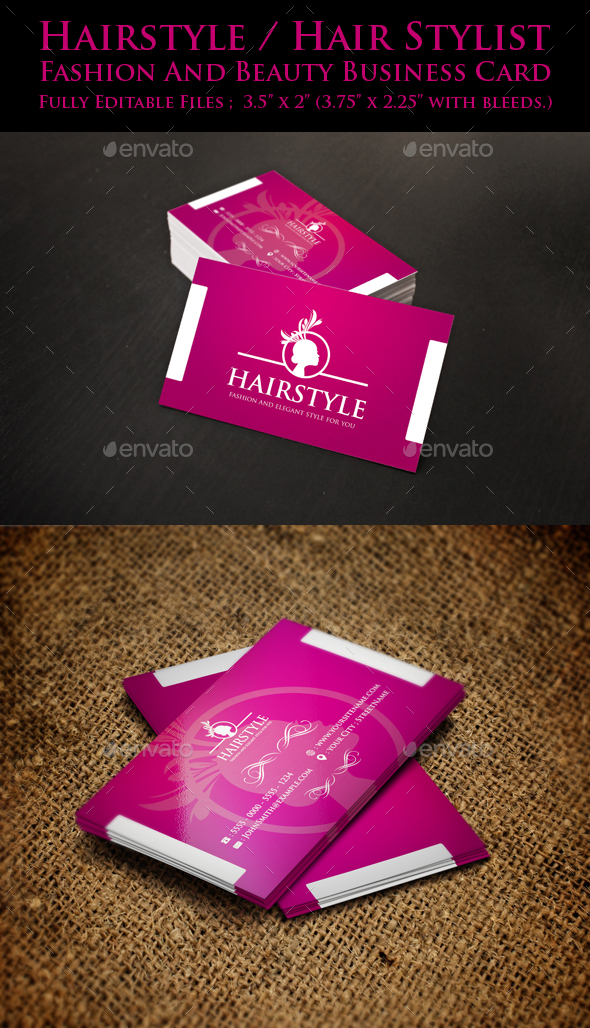 Hairstyle / Hair Stylist / Salon Business Card by djjeep | GraphicRiver