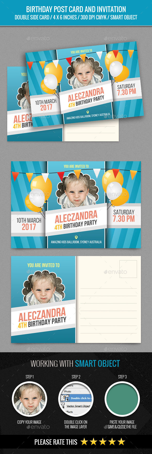 Birthday Post Card Template - Birthday Greeting Cards