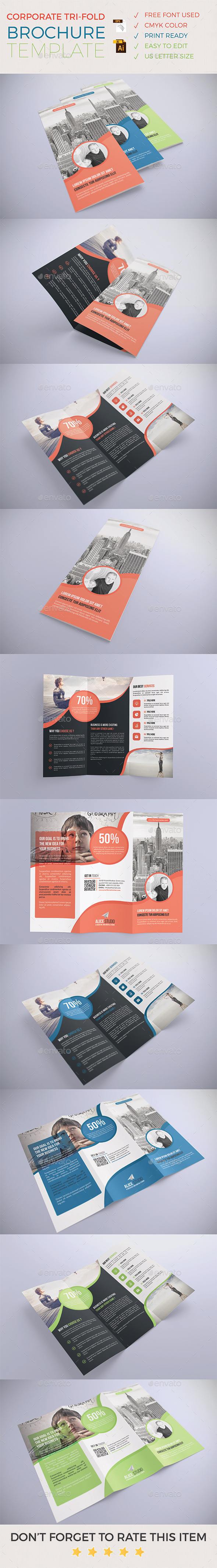 Corporate Tri-Fold Brochure Template - Corporate Brochures