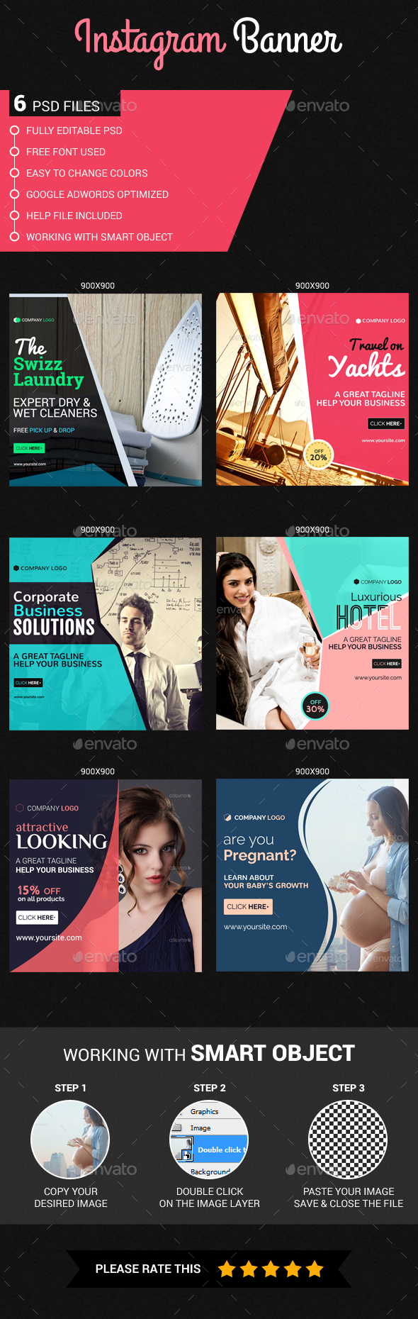 Multipurpose Instagram Templates - Banners & Ads Web Elements