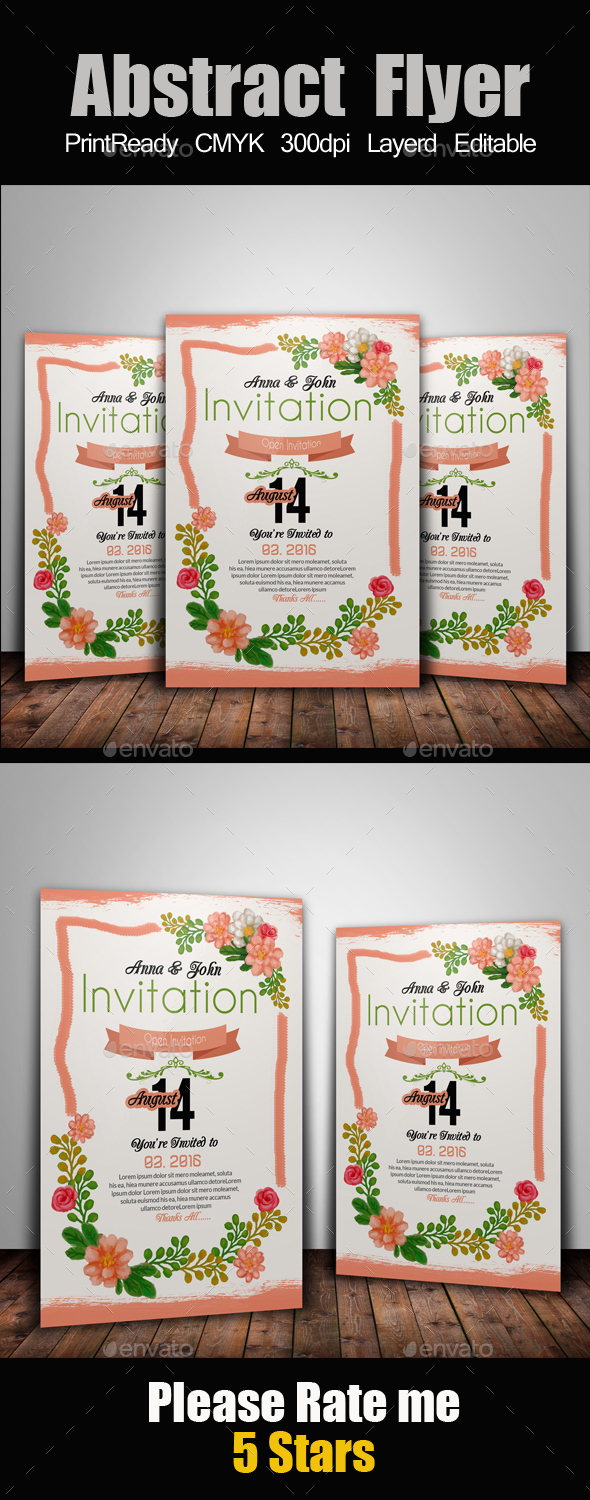 Creative Floral Invitation Card - Cards & Invites Print Templates