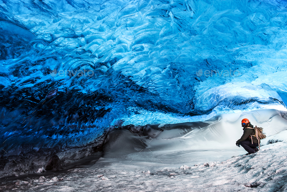 Glacier ice cave of Iceland - Stock Photo - Images
