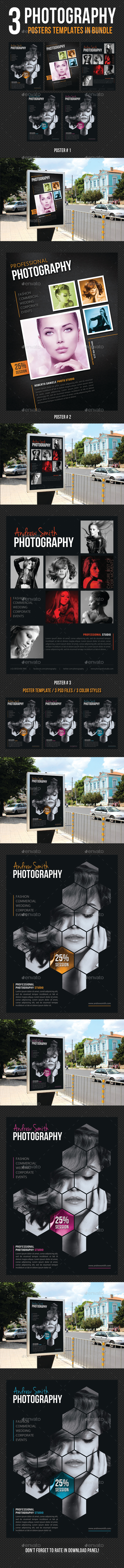 3 in 1 Photography Poster Bundle V02 - Signage Print Templates