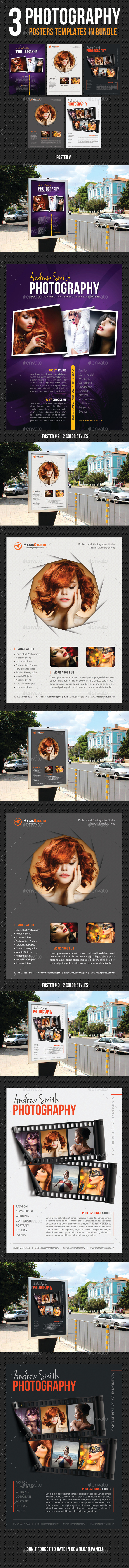 3 in 1 Photography Poster Bundle V03 - Signage Print Templates