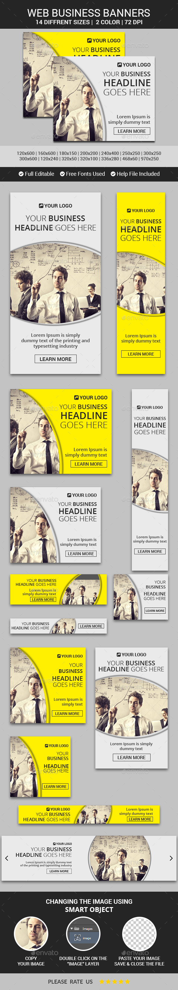 Web Business Banners - Banners & Ads Web Elements