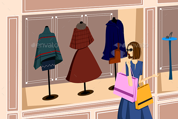 Girl with Shopping Bags - Commercial / Shopping Conceptual