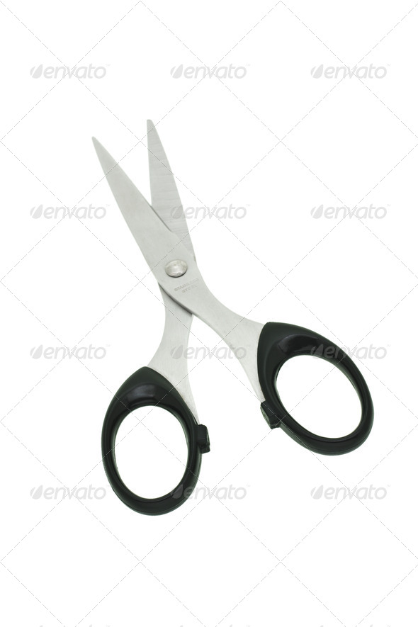Scissors with black handles - Stock Photo - Images