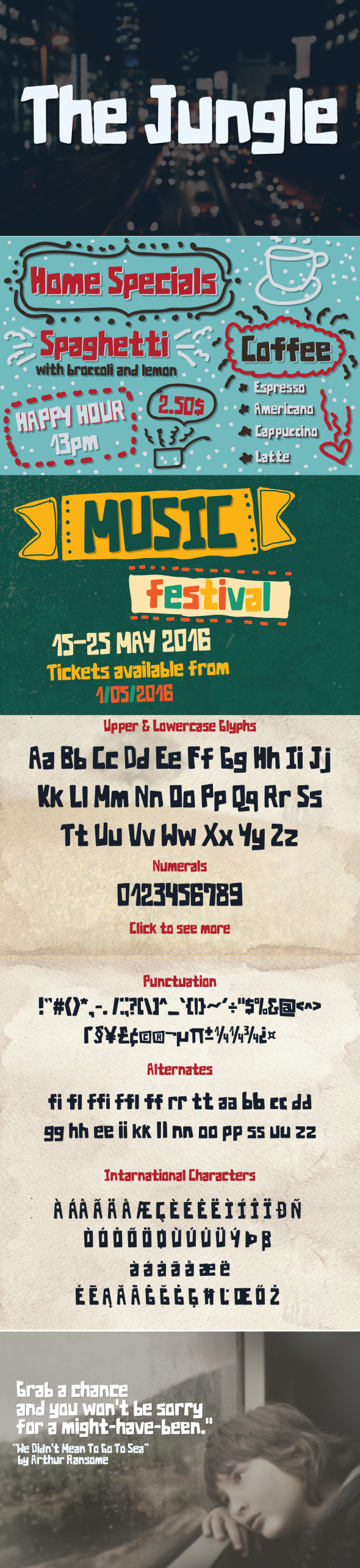 The Jungle typeface - Handwriting Fonts