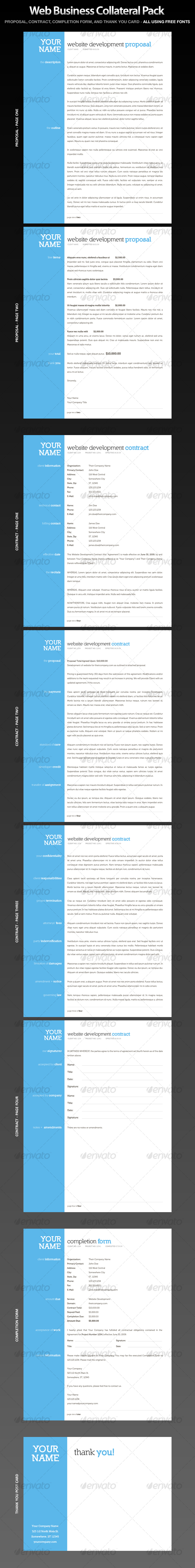 Web Business Collateral - Contract, Proposal - Proposals & Invoices Stationery