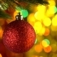Christmas Ball Rotates At The Background Of Lights - VideoHive Item for Sale