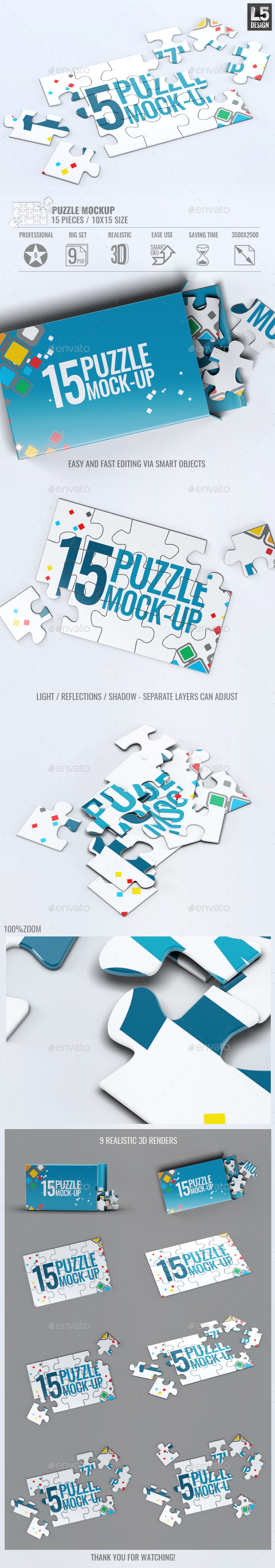 Download Puzzle 15 Pieces Mock-Up by L5Design | GraphicRiver