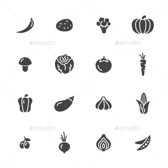 Vegetables Icons - Food Objects