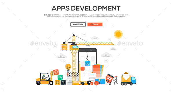 Flat Design Graphic Image Concept - Web Technology