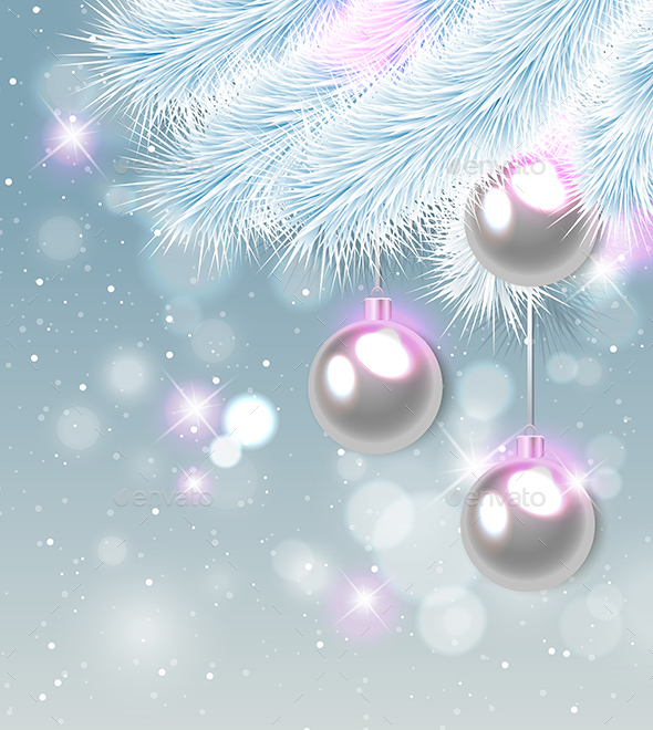 White Pine Branch and Decorations - Christmas Seasons/Holidays