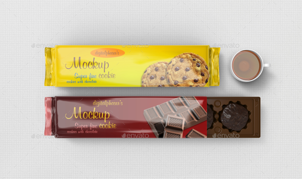 Download Cookies Foil Packaging Mockup By Fusionhorn Graphicriver 3D SVG Files Ideas | SVG, Paper Crafts, SVG File