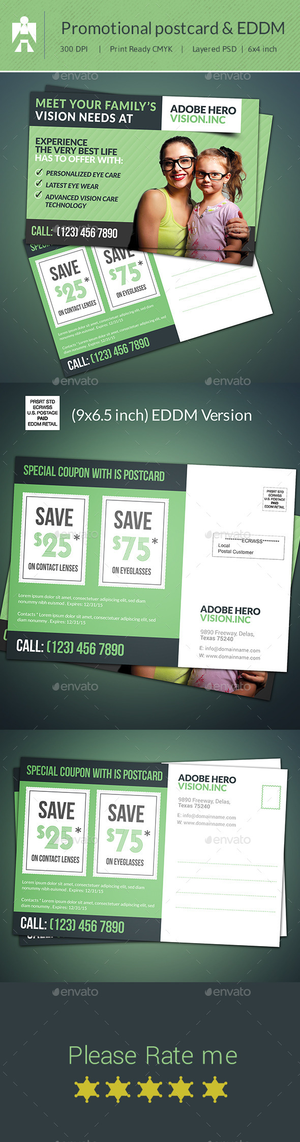 Coupon Postcard & Direct Mail EDDM - Cards & Invites Print Templates