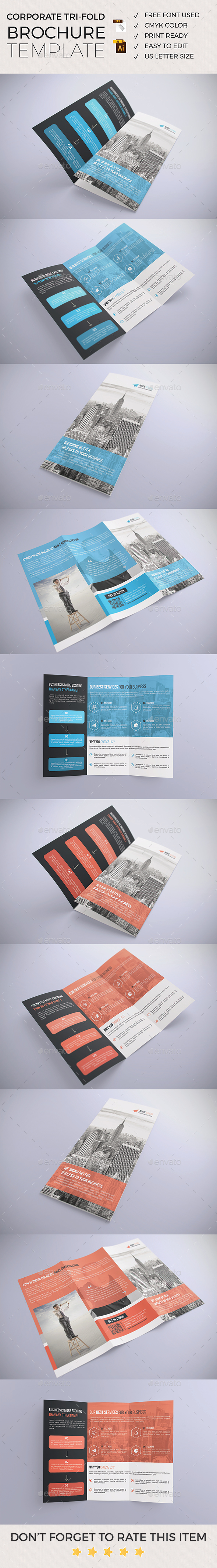 Corporate Tri-Fold Brochure Template - Corporate Brochures