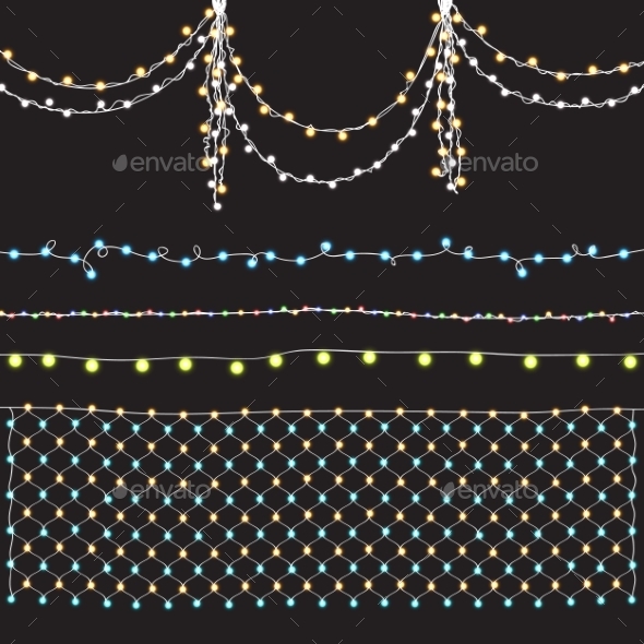 Garlands with Bright Lights Set - Christmas Seasons/Holidays