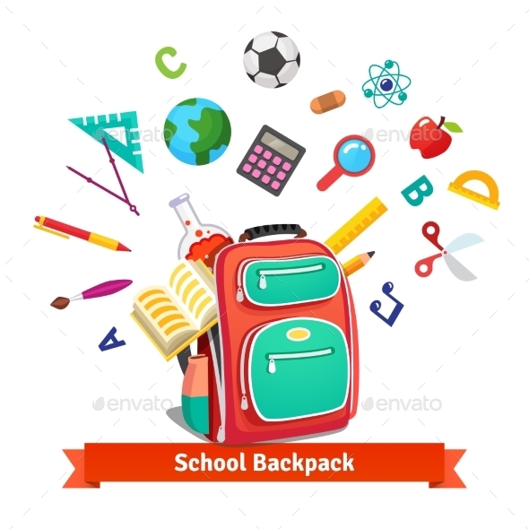 Back to School Student Backpack - Man-made Objects Objects