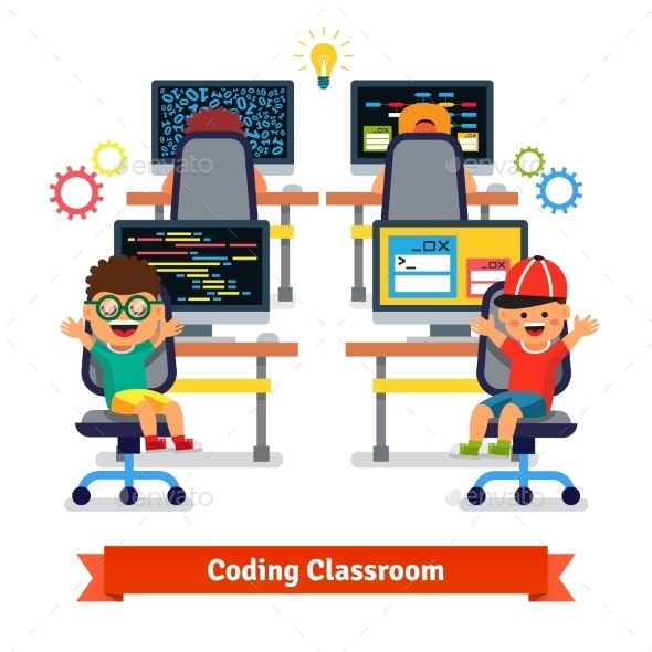Kids Learning to Code and Program - Computers Technology