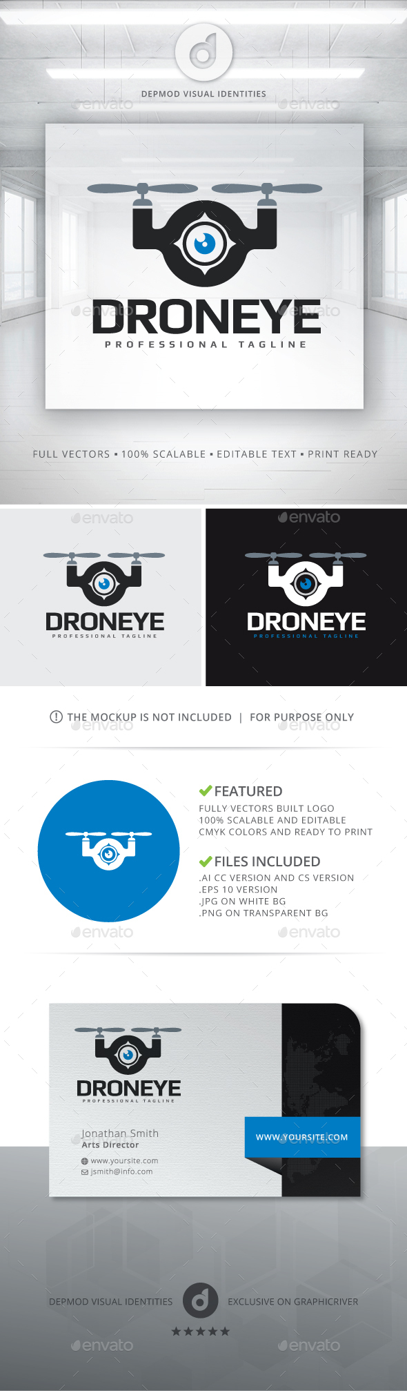 Drone Eye Logo - Objects Logo Templates