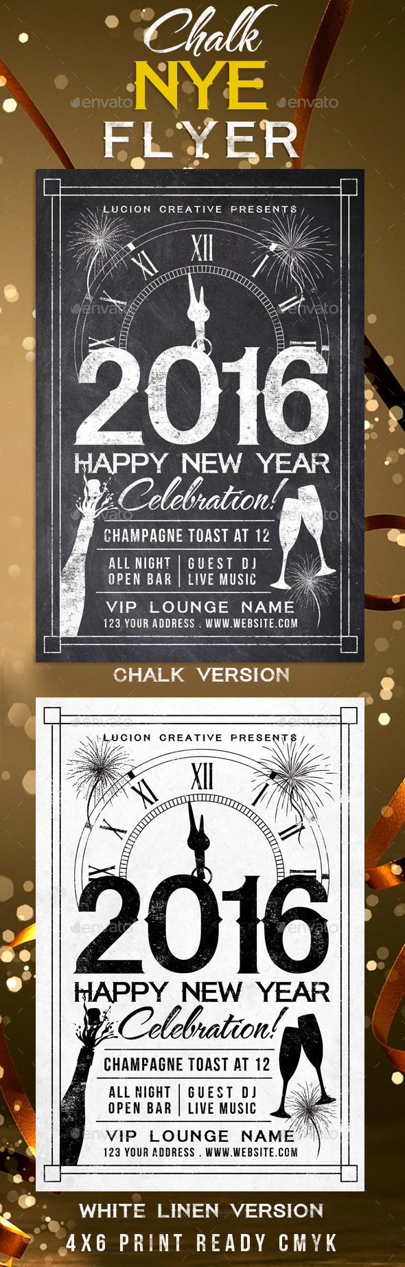Chalk New Years Eve Party Flyer - Holidays Events