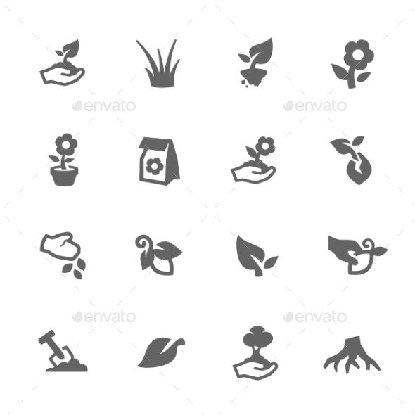 Simple Growing Plants Icons - Icons