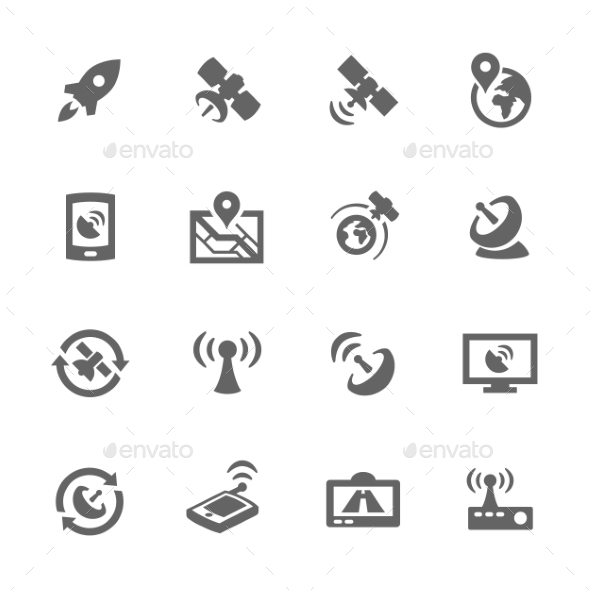 Simple Satellite Icons - Icons
