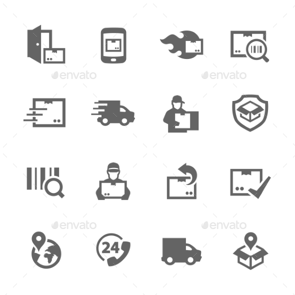 Simple Shipping And Delivery Icons - Icons