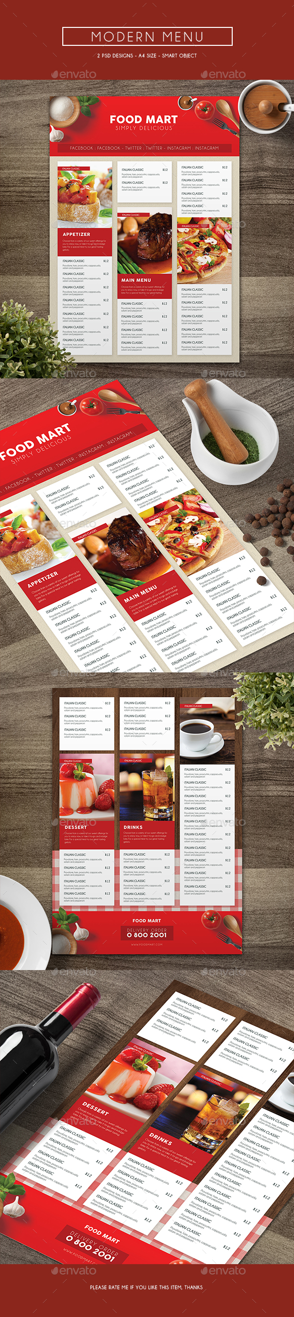 Modern Menu - Food Menus Print Templates