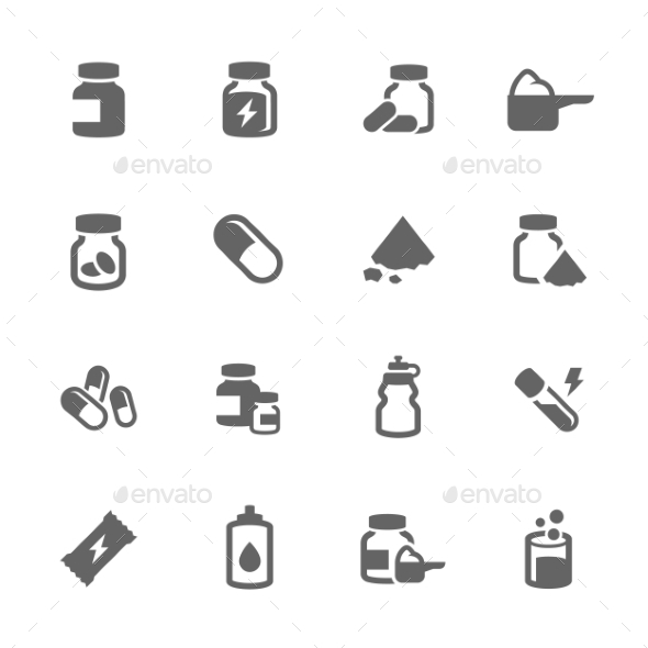 Simple Sport Supplements Icons - Icons