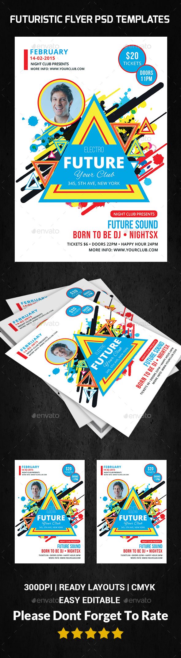 Futuristic Flyer Psd Templates - Clubs & Parties Events