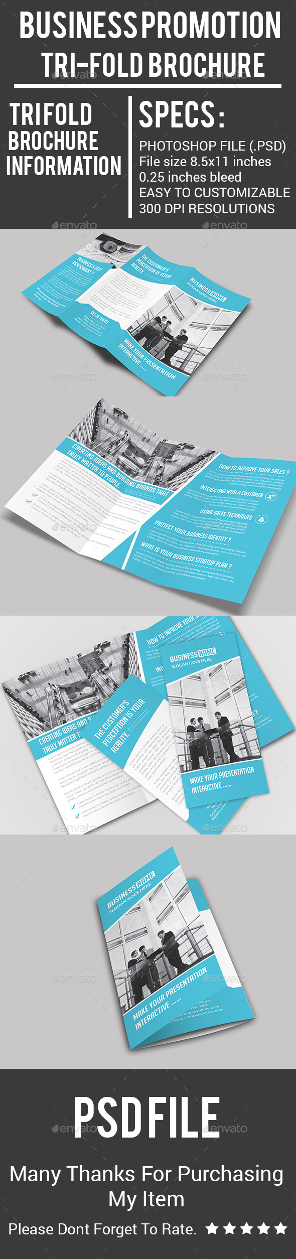 Business Promotion Tri-Fold Brochure - Corporate Brochures